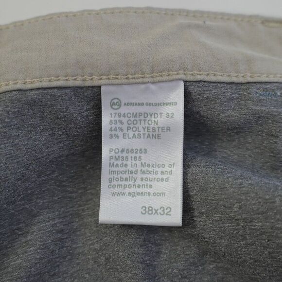 AG Adriano Goldsmied Everett Slim Straight Beige Cream Jeans 39/24 Mid Rise - Picture 11 of 11